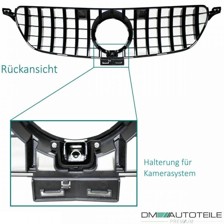 Kühlergrill Schwarz passt für Mercedes W166 GLE ab 2015-2018 auf Sport-Panamericana GT