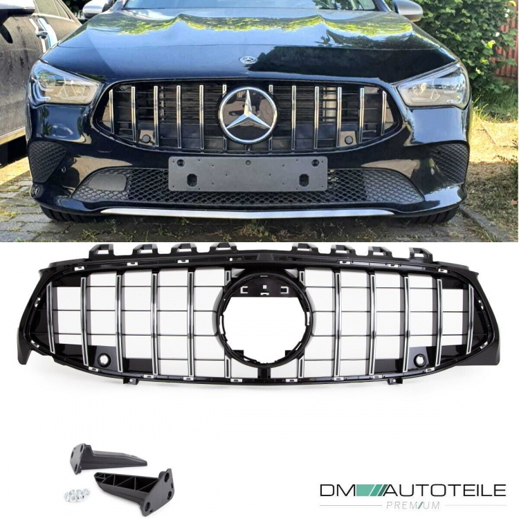 Kühlergrill Schwarz Chrom passt für Mercedes CLA W118 ab 2019 für PDC ohne Kamera