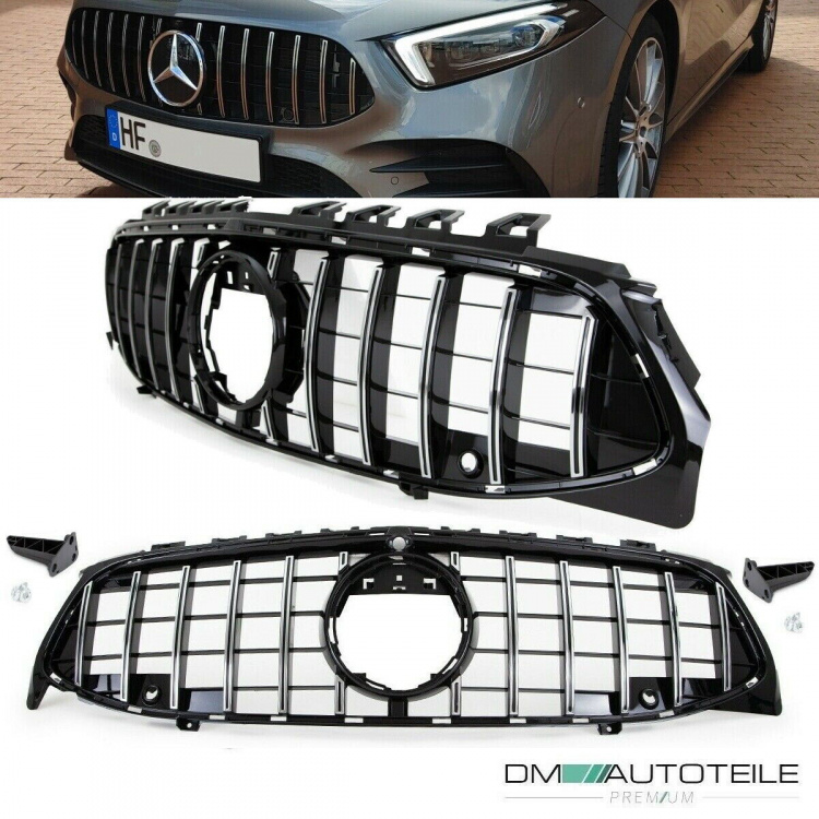 Kühlergrill Schwarz Chrom passt für Mercedes CLA W118 ab 2019 für PDC + Kamera