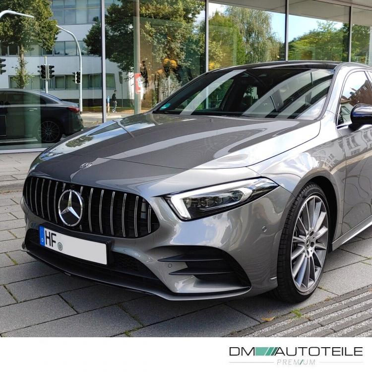 Kühlergrill Schwarz Chrom passt für Mercedes CLA W118 ab 2019 für PDC + Kamera