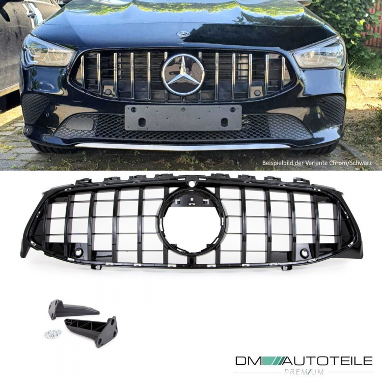 Kühlergrill Schwarz glanz passt für Mercedes CLA W118 ab 2019 für PDC & Kamera