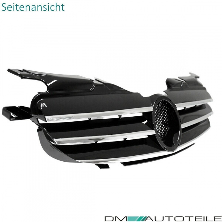 Kühlergrill hochglanz Schwarz + Chromleiste passend für Mercedes SLK R170 96-04
