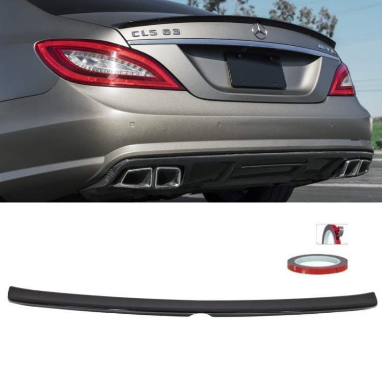 Set Heckspoiler Carbon hochglanz Design +3M passt für Mercedes CLS W218 auch AMG Bj ab 2011 aus ABS