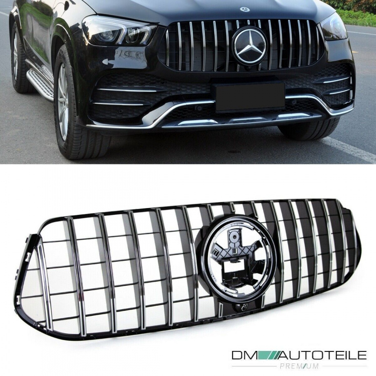 Kühlergrill Schwarz Chrom passt für Mercedes GLE AMG Line V167 / C167 ab 2018
