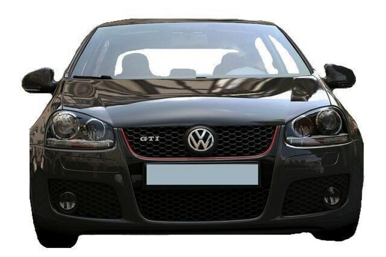 Frontgrill Kühlergrill Wabengrill hochglanz mit Leiste Rot passt für VW Golf 5 ab 2003-2008