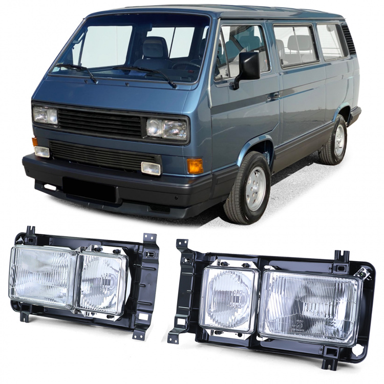 Eckige Multivan Design Doppel-Scheinwerfer für VW T3 79-92 H4