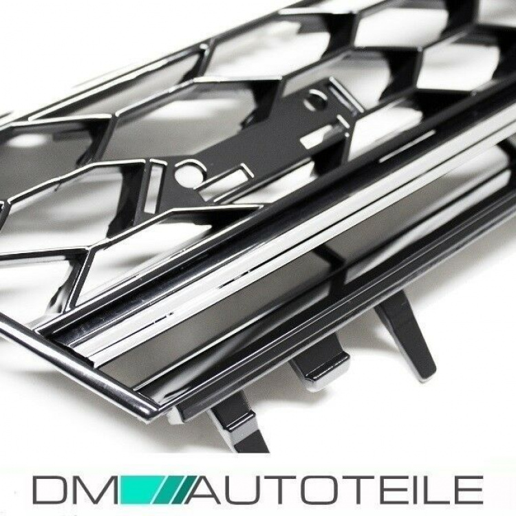 Kühlergrill Grill Chromleiste + Schwarz für Emblem passt für VW Golf 7 VII nicht GTD bj 2012-2016