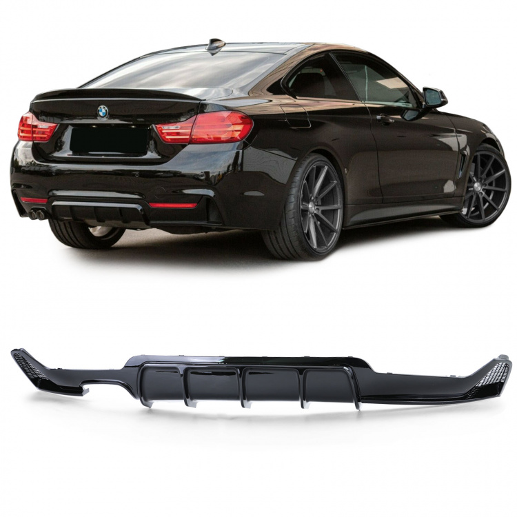 Upgrade Design Heck Diffusor für BMW 4er F32/F33/F36 Coupe/Cabrio/Gran Coupe 13-18 Hochglanz schwarz