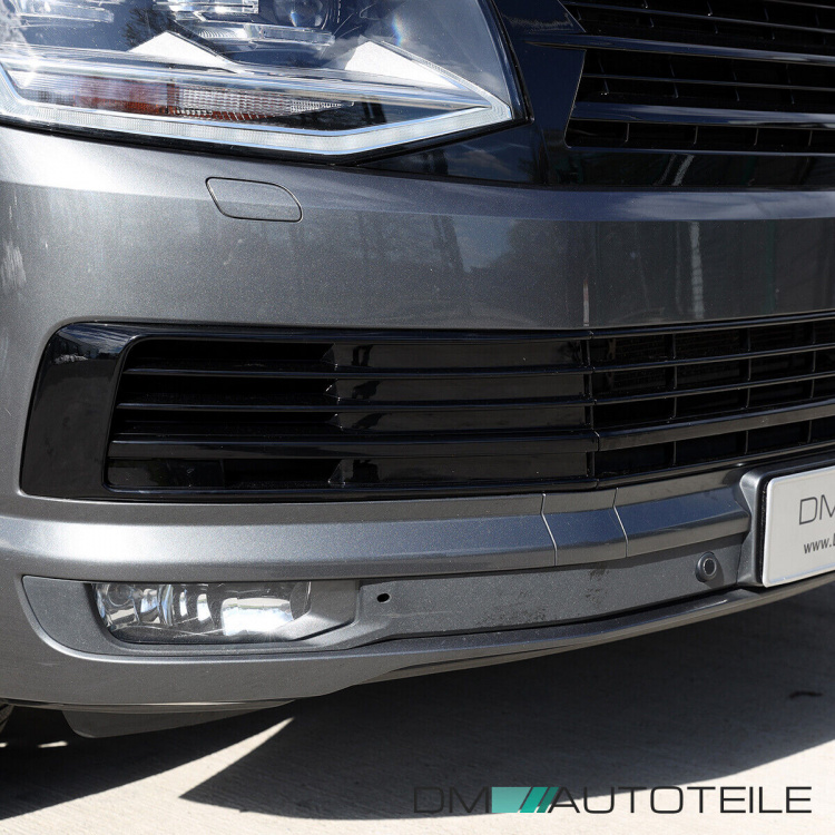Set Kühlergrill clean+ Gitter Stoßstange unten Hochglanz Schwarz passt für VW T6 alle Modelle 2015-2019 auch Sportline
