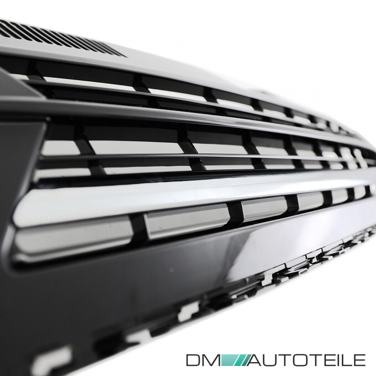 Set Kühlergrill clean+ Leisten Stoßstange unten Schwarz Chrom passt für VW T6 alle Modelle 2015-2019 auch Sportline