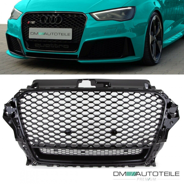 Sport Kühlergrill Wabengrill Schwarz Glanz passt für Audi A3 8V 12-16 nicht RS3 Quattro