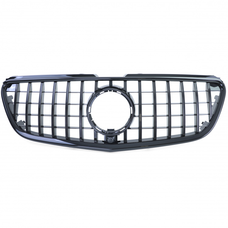 Upgrade Sportgrill / Kühlergrill für Mercedes Benz Vito W447 Vorfacelift 14-19 schwarz glänzend