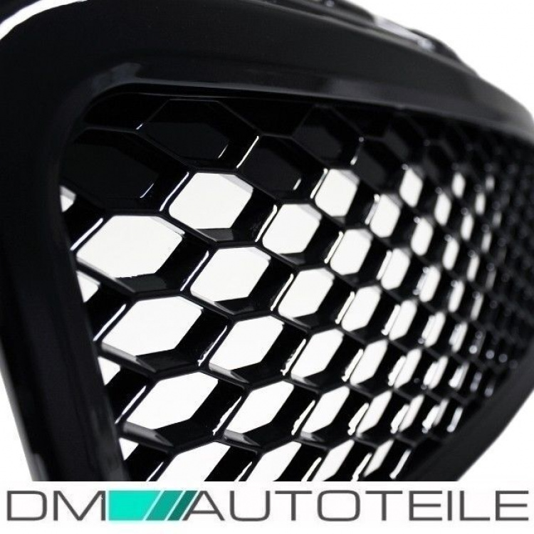 Kühlergrill Wabengrill Sport für Audi A3 8P 05-08 Schwarz Hochglanz+ Kennzeichenplatte integriert für RS3