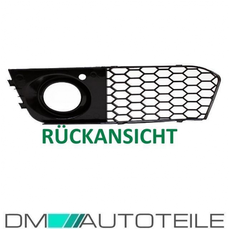 Set Audi A4 B8 Stoßstange Wabengrill Grilleinsatz Nebelscheinwerfer 08-12 Schwarz Hochglanz