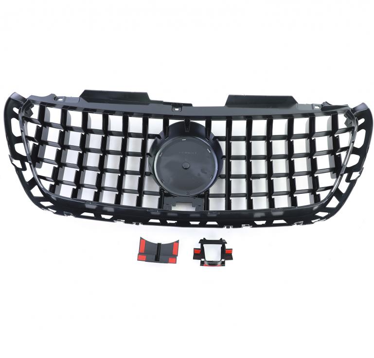 Upgrade Sportgrill / Kühlergrill für Mercedes Benz Sprinter W907/910 18+ Hochglanz schwarz / Chrom