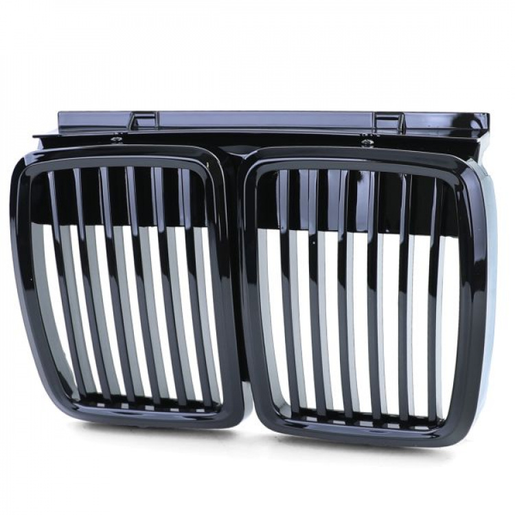 Upgrade Design Sport Kühlergrill / Nieren für BMW 3er E30 87-94 schwarz hochglanz