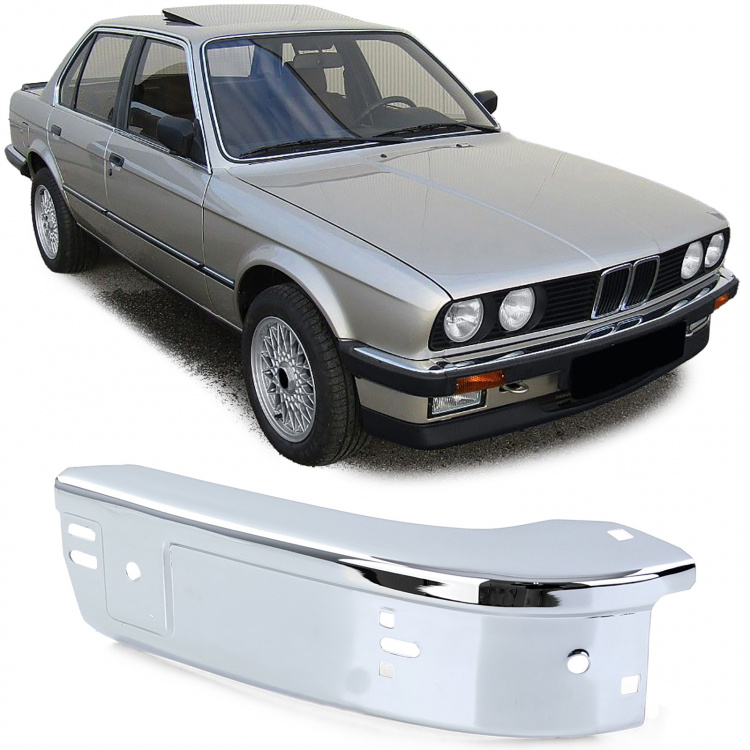 Klassik Design Frontstoßstange Ecke rechts für BMW 3er E30 82-87 Vorfacelift 2/4-Türer / Cabrio chrom