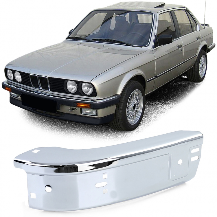 Klassik Design Frontstoßstange Ecke links für BMW 3er E30 82-87 Vorfacelift 2/4-Türer / Cabrio chrom