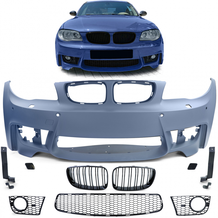 Upgrade Design Frontstoßstange für BMW 1er E81/E82/E87/E88 04-14 Sport Design Komplettset mit ABE