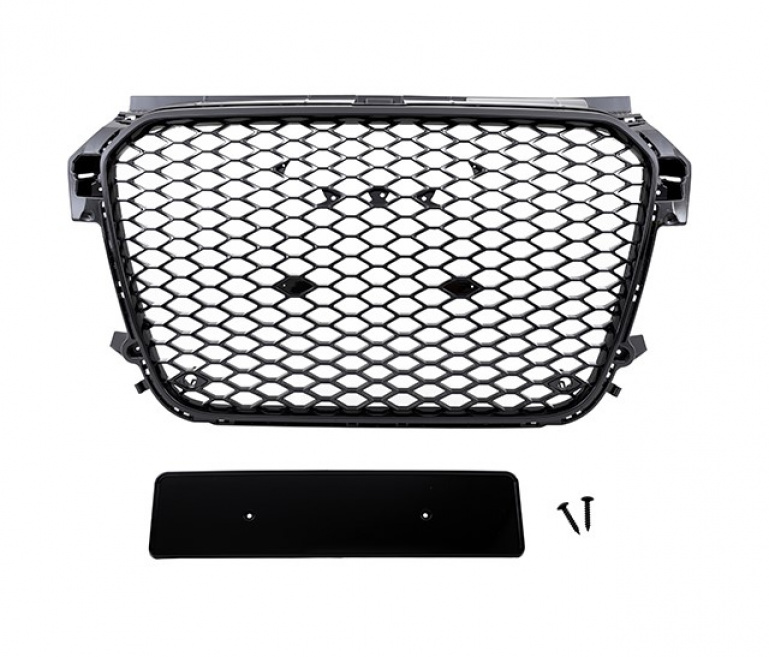 Upgrade Sportgrill Kühlergrill für Audi A1 (8X) 10-15 Hochglanz schwarz
