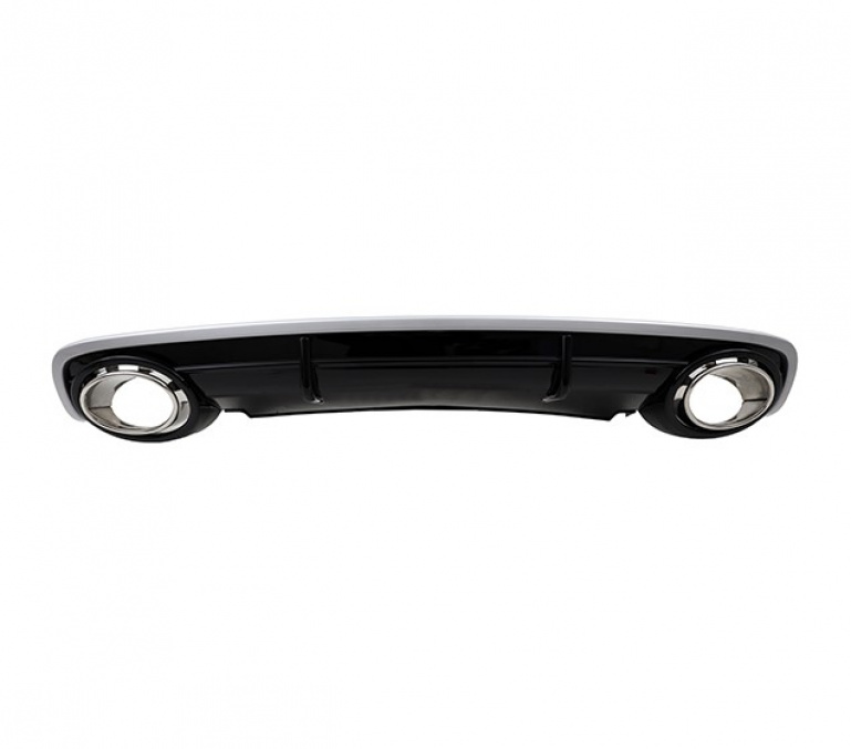 Upgrade Design Heckdiffusor mit Auspuffblenden für Audi A6 4F Limo 04-08 Hochglanz schwarz