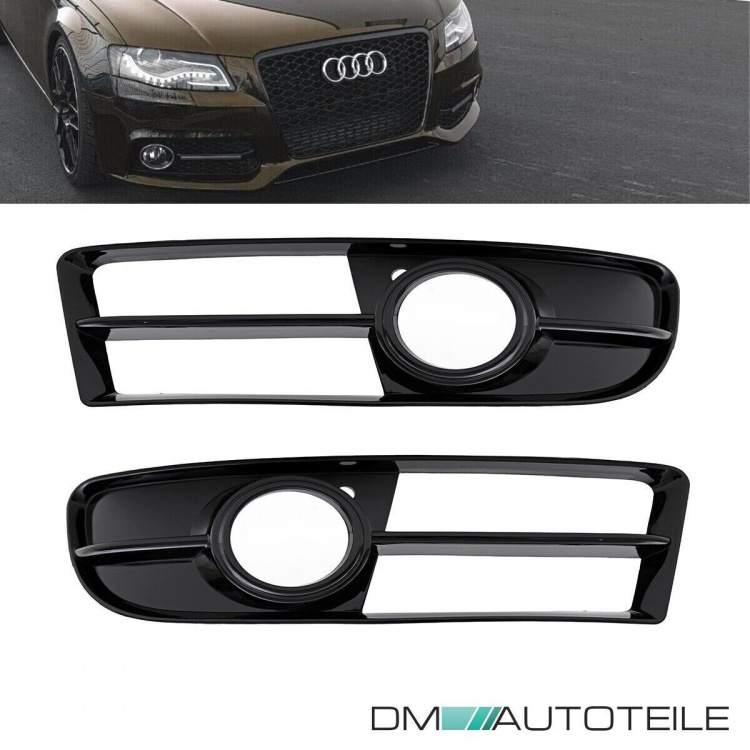 Stoßstangengitter SET hochglanz Schwarz passt für Audi A4 B7 S-Line ab 2004-2008
