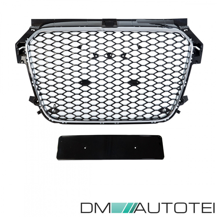 Kühlergrill Waben Grill Chrom Schwarz hochglanz passt für Audi A1 8X 2010-2015 auch quattro