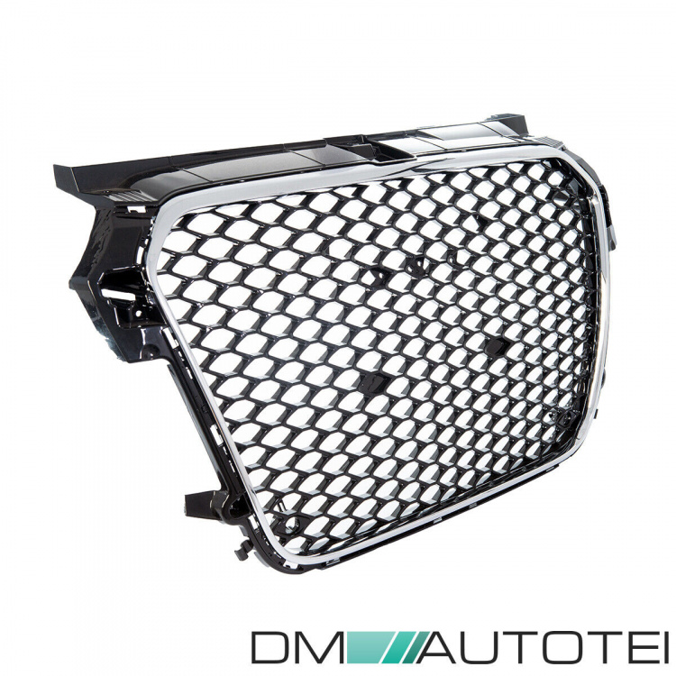 Kühlergrill Waben Grill Chrom Schwarz hochglanz passt für Audi A1 8X 2010-2015 auch quattro