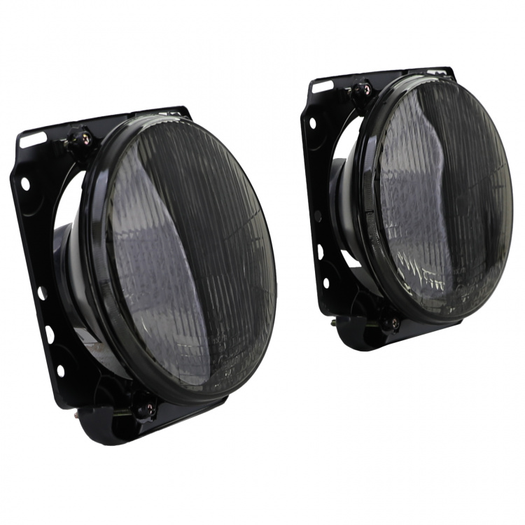 Upgrade Design geriffelte Scheinwerfer für VW Golf 2 83-91 schwarz mit Fadenkreuz