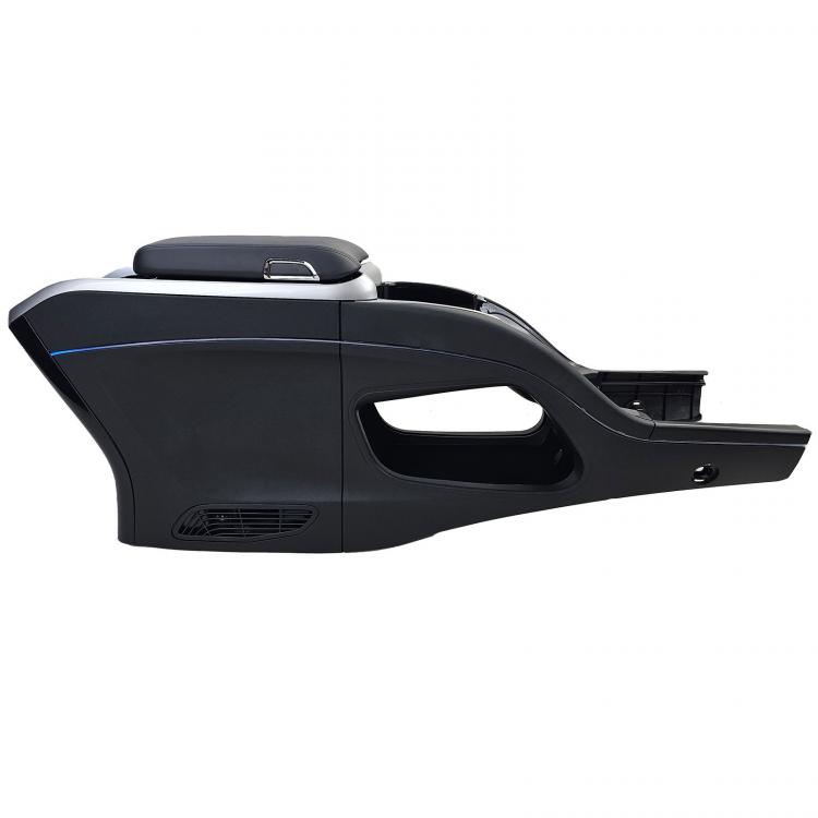 Upgrade Luxury Line Staufach Mittelkonsole Ablage für Mercedes Benz V-Klasse Vito Viano W447 14-23 mit LED Beleuchtung, USB, Kühlfunktion