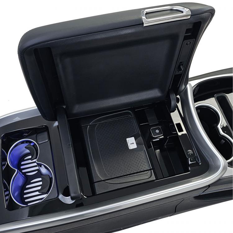 Upgrade Luxury Line Staufach Mittelkonsole Ablage für Mercedes Benz V-Klasse Vito Viano W447 14-23 mit LED Beleuchtung, USB, Kühlfunktion