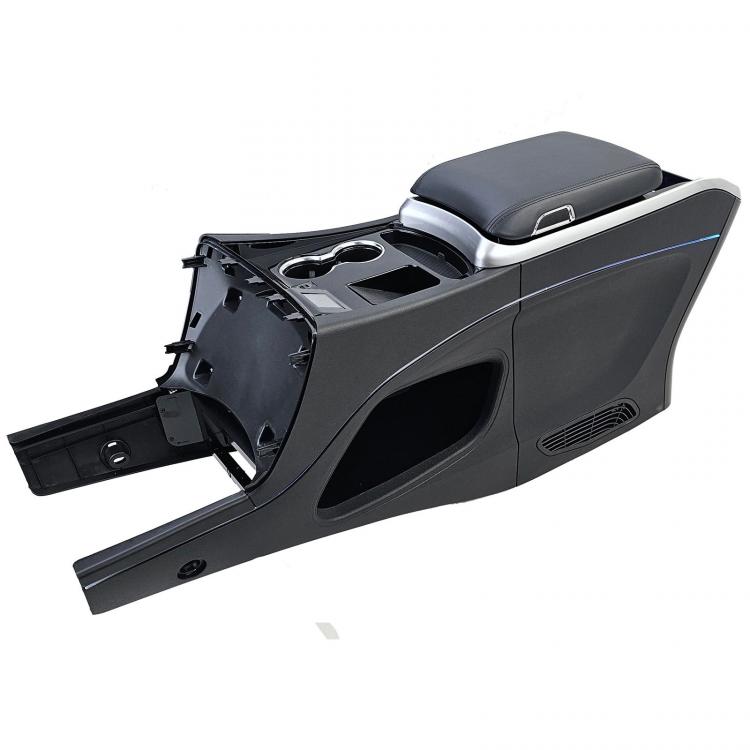 Upgrade Luxury Line Staufach Mittelkonsole Ablage passend für Mercedes Benz Vito W447 Automatik 14-23 mit LED Beleuchtung, USB, Kühlfunktion