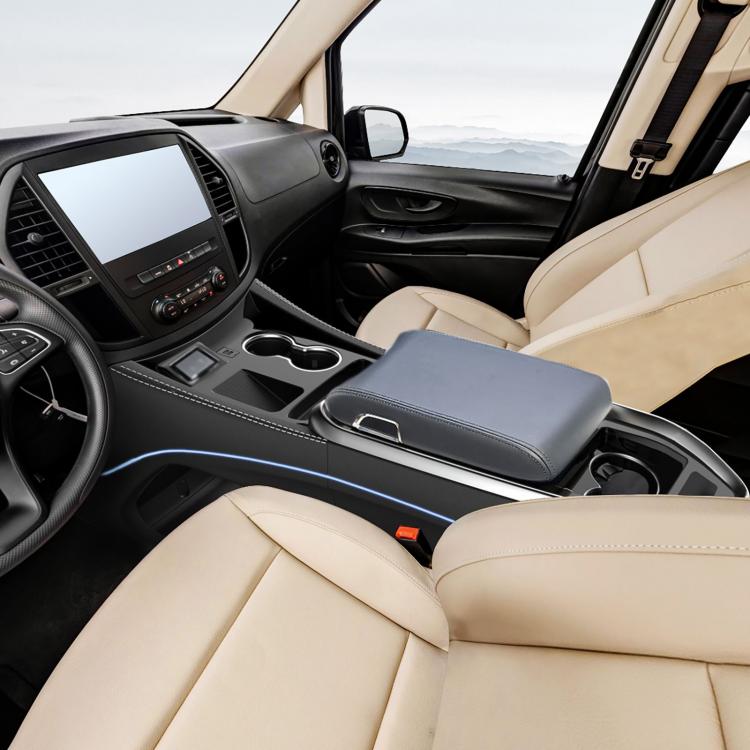 Upgrade Luxury Line Staufach Mittelkonsole Ablage passend für Mercedes Benz Vito W447 Automatik 14-23 mit LED Beleuchtung, USB, Kühlfunktion