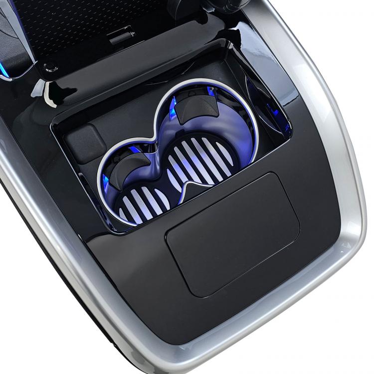 Upgrade Luxury Line Staufach Mittelkonsole Ablage passend für Mercedes Benz Vito W447 Automatik 14-23 mit LED Beleuchtung, USB, Kühlfunktion