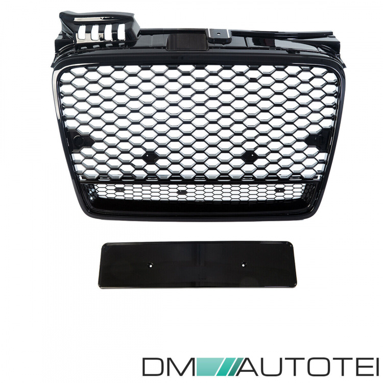 Kühlergrill Wabengrill schwarz glanz passt für Audi A4 B7 04-08 Waben Grill nicht RS4 Quattro