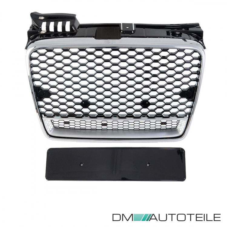 Kühlergrill Wabengrill Chrom Schwarz silber passt für Audi A4 B7 04-08 nicht RS4