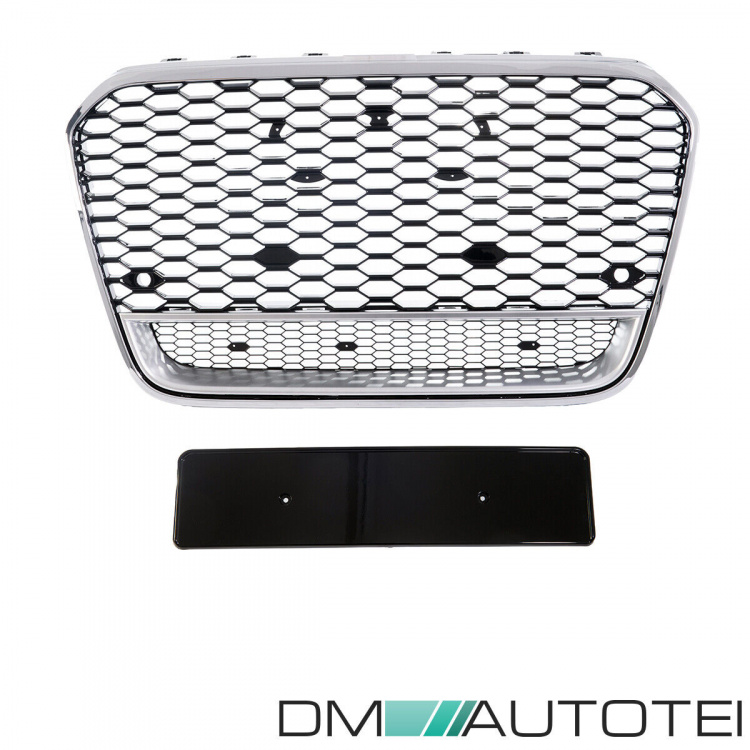 Sport Wabengrill Kühlergrill Chrom Schwarz Silber passt für Audi A6 C7 ab 11-14