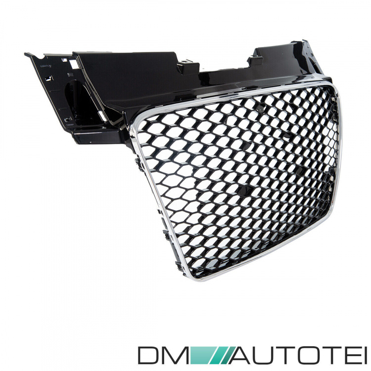 Kühlergrill Wabengrill Schwarz Silber passt für Audi TT 8J 06-16 ohne RS Emblem