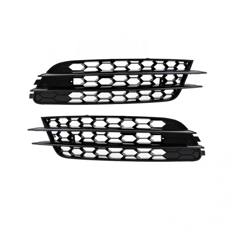 Upgrade Nebelscheinwerfer Gitter / Lufteinlassgitter für Audi A6 4G (C7) Vor-Facelift 11-15 Hochglanz schwarz in Wabengitter Design