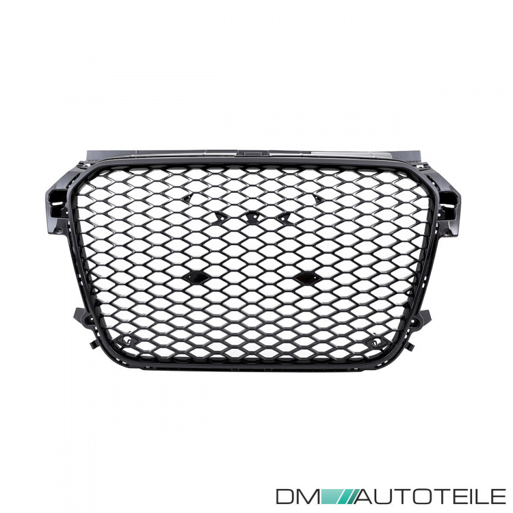Set Kühlergrill Waben Grill + Gitter Nebel Schwarz hochglanz passt für Audi A1 8X 2010-2015 auch quattro