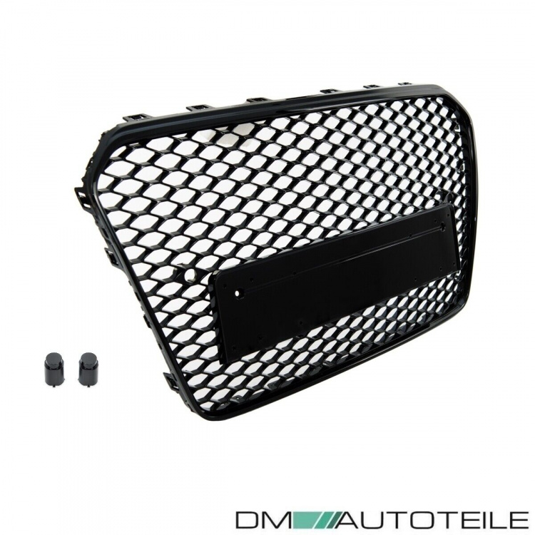 Kühlergrill Wabendesign PDC Schwarz glanz passt für Audi A5 8T Facelift ab 11-17