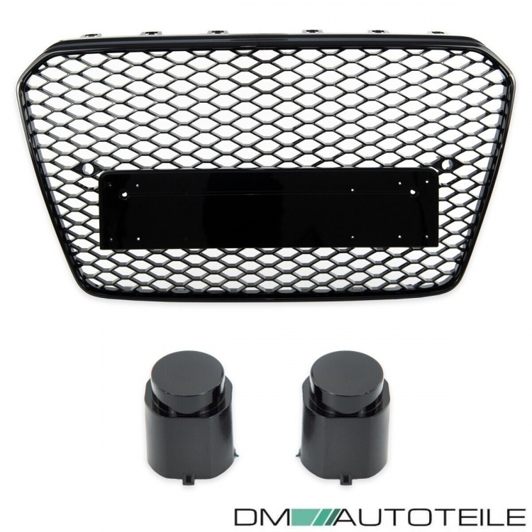 Kühlergrill Wabendesign PDC Schwarz glanz passt für Audi A5 8T Facelift ab 11-17