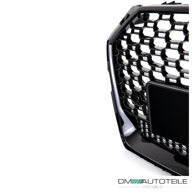 Kühlergrill Grill Wabendesign hochglanz Schwarz + Trichter passt für Audi A5 B9 F5 ab 2016 kein RS5