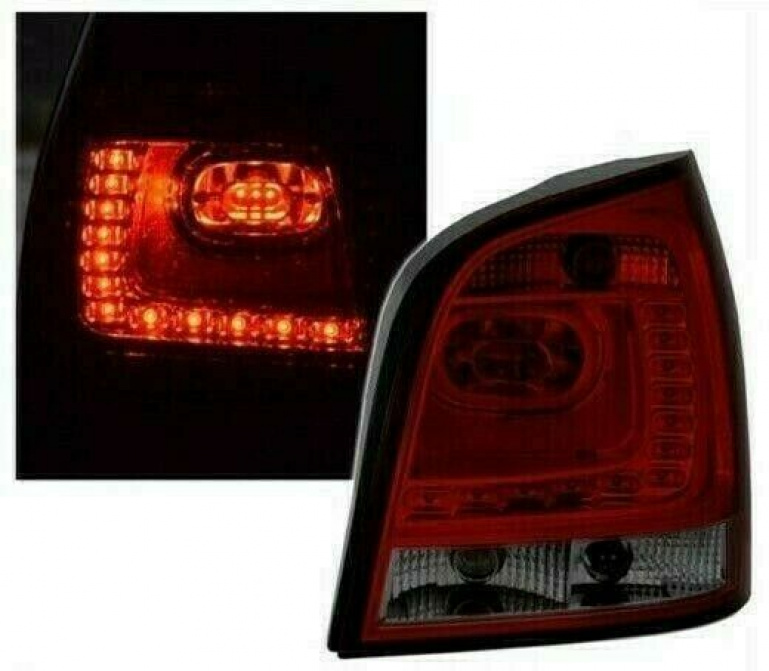Upgrade Design LED Rückleuchten für VW Polo 9N 01-05 kirschrot/rauch