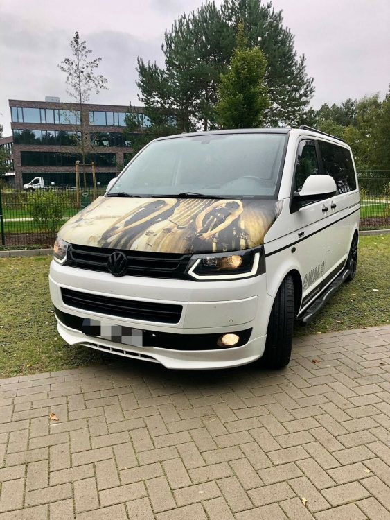 LED Tagfahrlicht Scheinwerfer für VW T5 GP (Facelift) 10-15 schwarz mit dynamischem LED Blinker