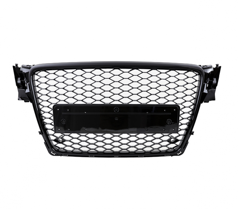 Upgrade Sportgrill / Kühlergrill für Audi A4 B8 (8K) 08-11 Hochglanz schwarz in Wabendesign