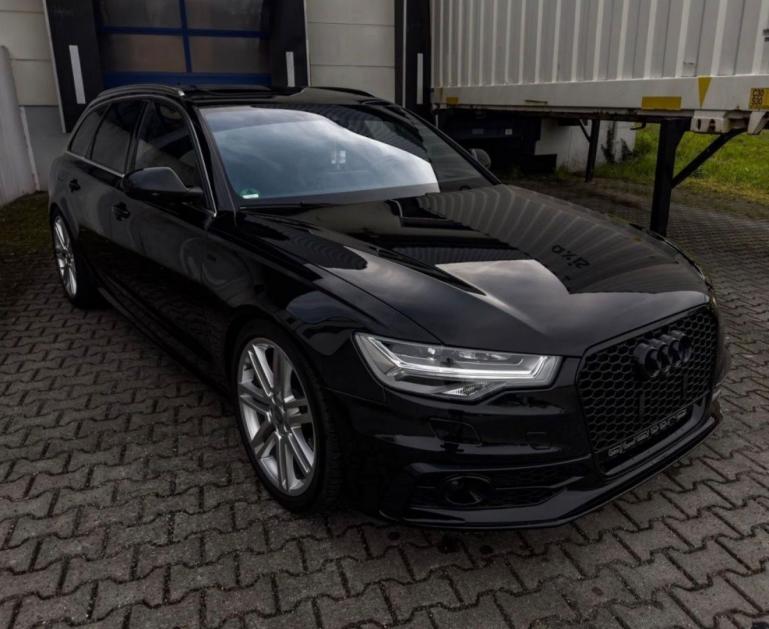 Voll LED Tagfahrlicht Scheinwerfer Set passend für Audi A6 4G (C7) Facelift 15-18 schwarz mit LED Blinker