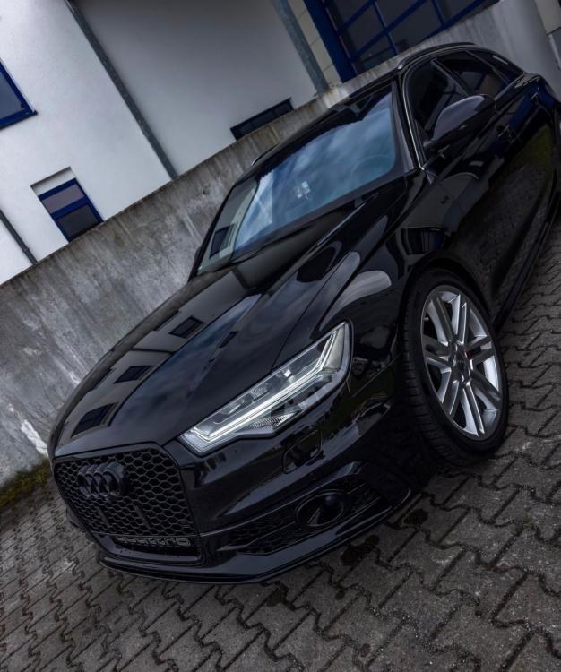 Voll LED Tagfahrlicht Scheinwerfer Set passend für Audi A6 4G (C7) Facelift 15-18 schwarz mit LED Blinker