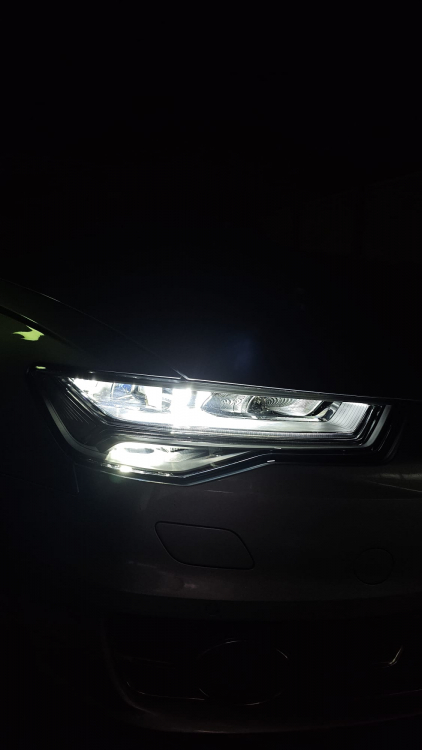 Voll LED Tagfahrlicht Scheinwerfer Set für Audi A6 4G (C7) Facelift 15-18 schwarz mit LED Blinker