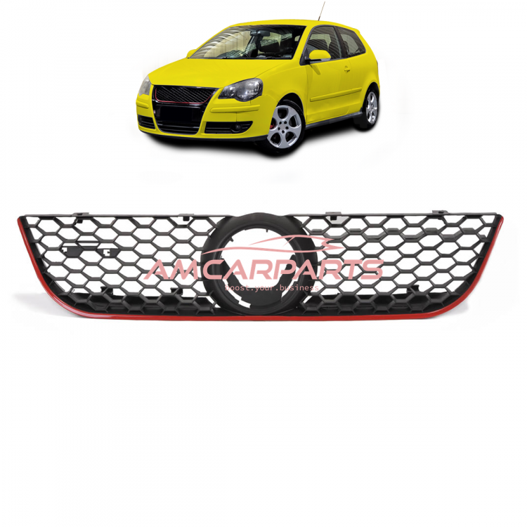 Upgrade Design Kühlergrill ohne Emblem, schwarz, passend für VW POLO (9N2) Facelift 2005-2009